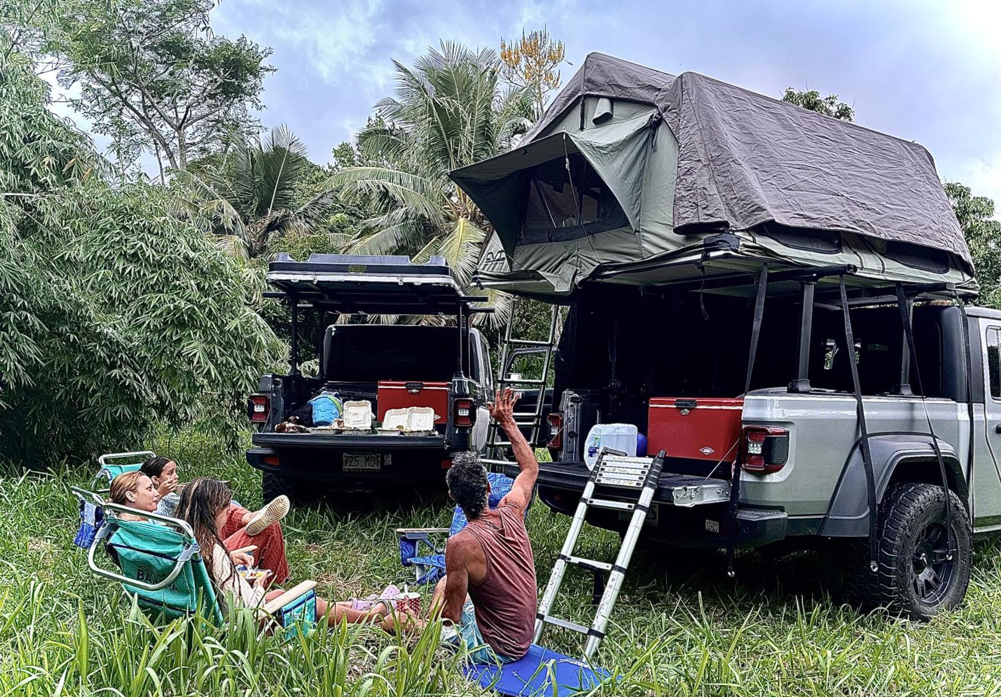 Embark On A Journey Through Maui With Aloha Glamp's Jeep And Rooftop Tent Allows To Discover Diverse Campgrounds, Unveiling The Island's Beauty From Unique Perspectives Each Day